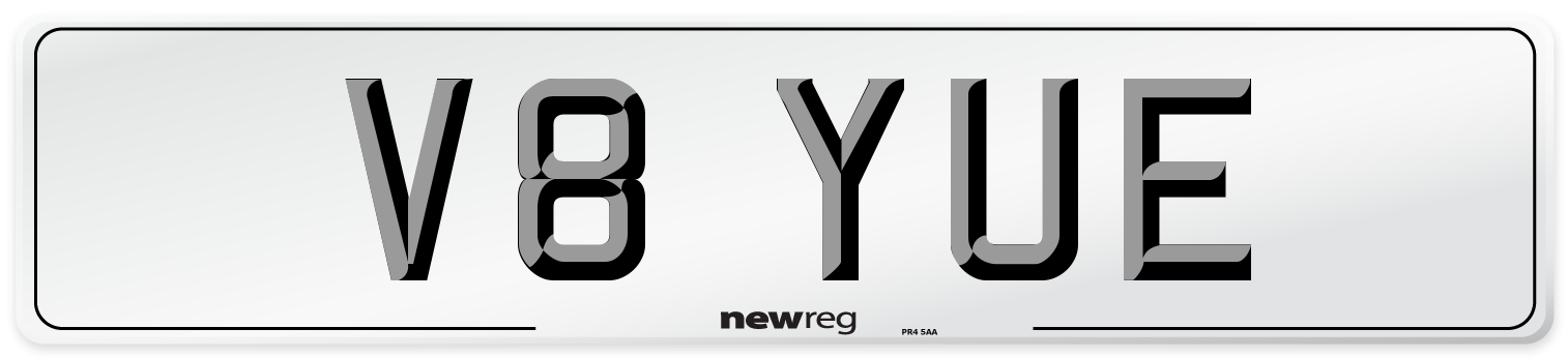 V8 YUE Number Plate from New Reg